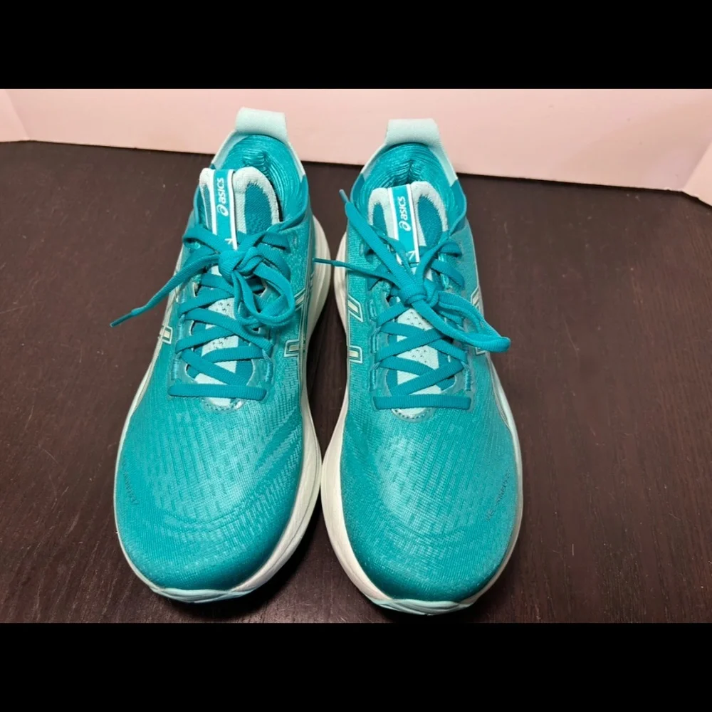 ASICS Gel-Nimbus 27 Running Shoes Sneakers Wave Teal/Illuminate Mint Womans 9.5